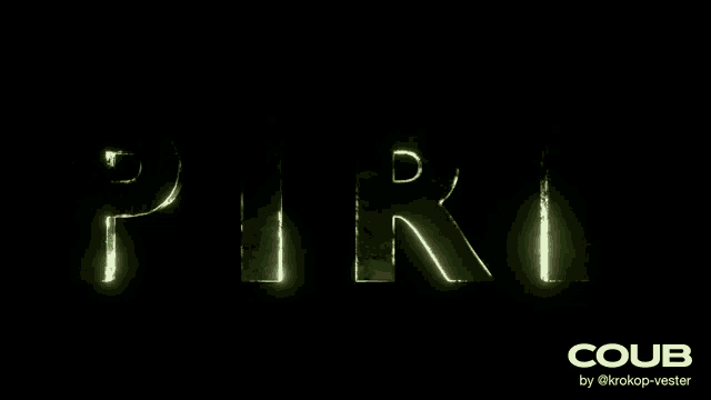 a black background with the word piri written in green
