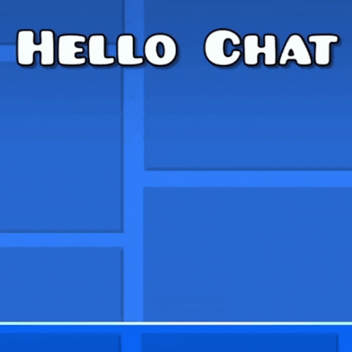 a video game called hello chat with a geometric shape