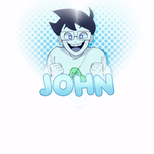 a drawing of a boy with the name john written on it