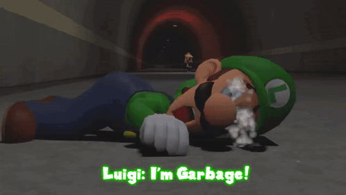Smg4 Luigi GIF - Smg4 Luigi Im Garbage GIFs