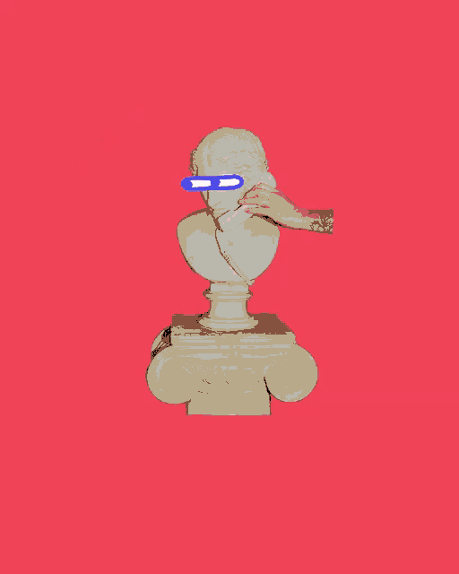 a statue of a woman talking on a phone with the words happy birthday below it