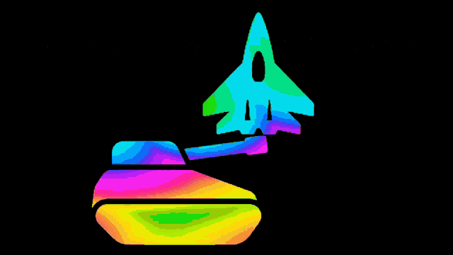 a rainbow colored tank with the words trattati militari below