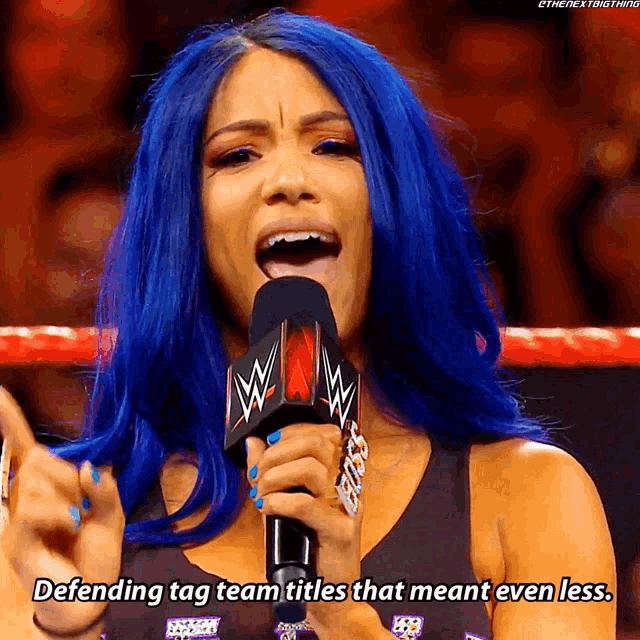 Sasha Banks Defending Tag Team Titles GIF
