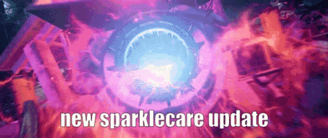 a purple background with the words new sparklecare update in white letters