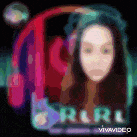 a colorful drawing of a woman 's face and the words " vivavideo " on the bottom