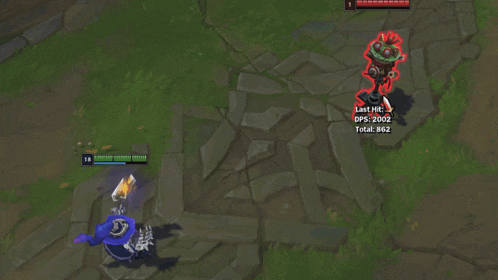 a screenshot of a video game with the last hit being dps 2002 and the total being 852