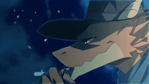 a cartoon of a wolf wearing a hat