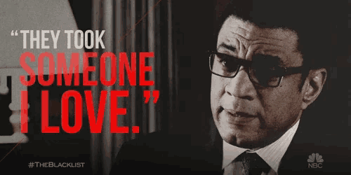 a poster for the blacklist shows a man wearing glasses
