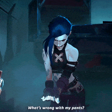 a cartoon character is asking what 's wrong with my pants