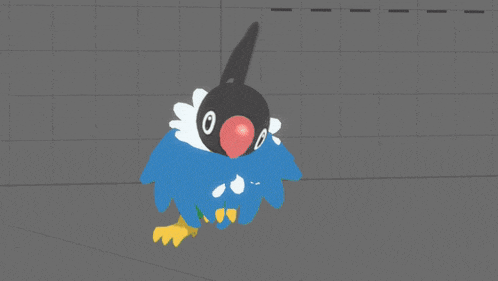 a cartoon parrot with a red nose and a note on its head