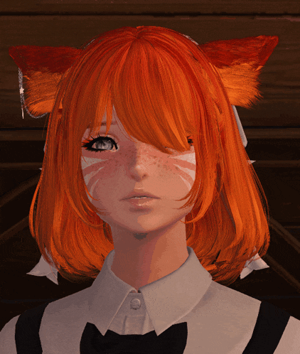 a close up of a girl 's face with red hair and freckles
