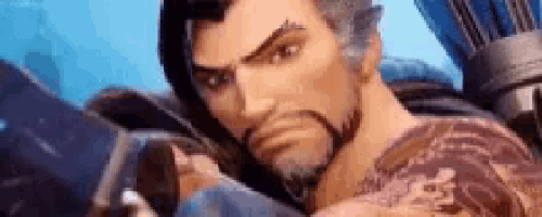 a man with a beard and a tattoo on his arm is holding a bow and arrow in a video game .