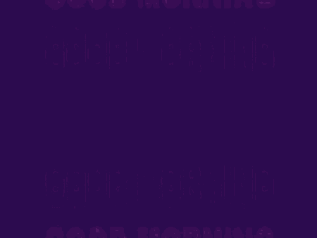 a purple background with the words `` good morning '' written in pink letters .