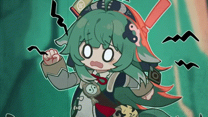 a cartoon drawing of a girl with green hair and a hat .