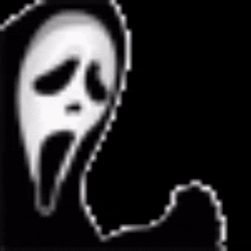 a picture of a ghost with a bloody knife and the words waaaa zzzzup on the bottom
