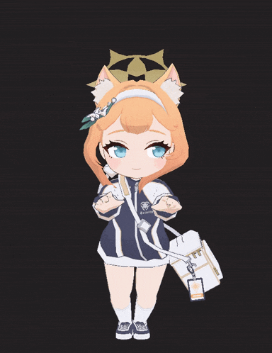 a cartoon drawing of a girl with a fox ear