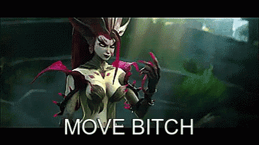 a pixelated image of a witch with the words move bitch below her