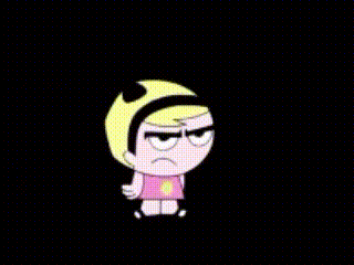 a cartoon character with a yellow hat and a pink dress is standing on a black background .