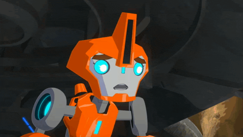 a cartoon robot with a surprised expression on his face