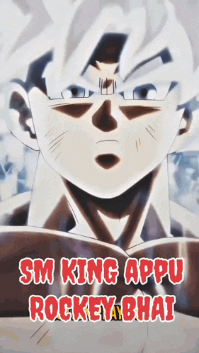 a picture of a cartoon character with the words sm king appu rockey bhat on the bottom