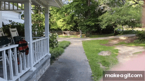 a gif of a porch with the words make a gif.com under it
