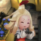 a doll with blonde hair is standing in a room