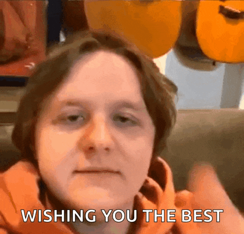 a man is giving a thumbs up and saying wishing you the best .