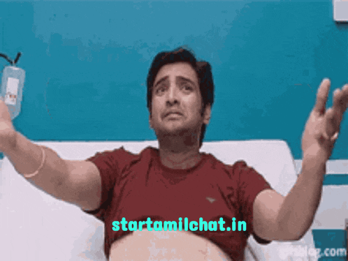 a man is laying in a hospital bed with the website starttamilchat.in written on the bottom
