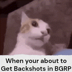 a cat is sitting on a couch with the words when your about to get backshots in bgrp below it