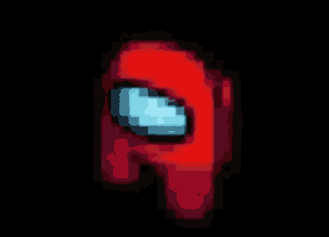 a pixel art of a red among us character