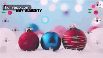 a picture of christmas ornaments with the words may almighty written on the bottom