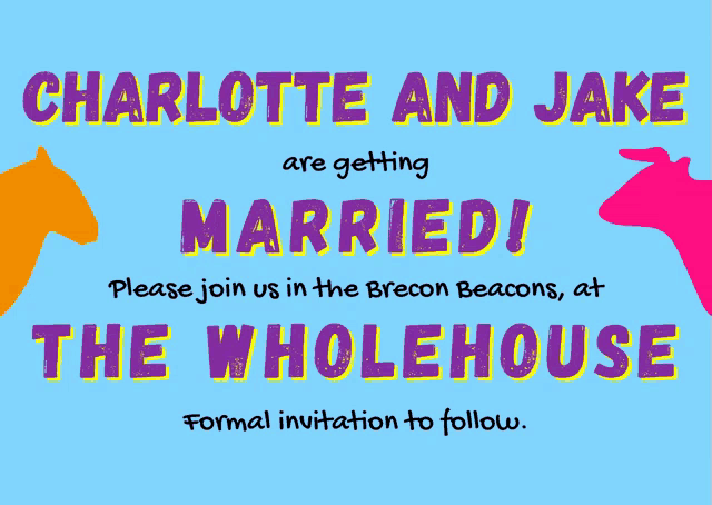 a blue sign that says charlotte and jake on it