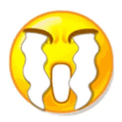 a crying smiley face with tears coming out of it 's eyes