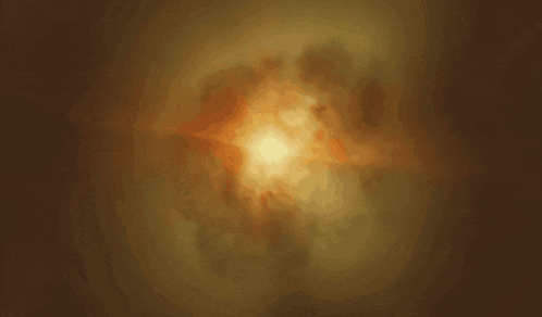 a painting of a glowing light in the dark