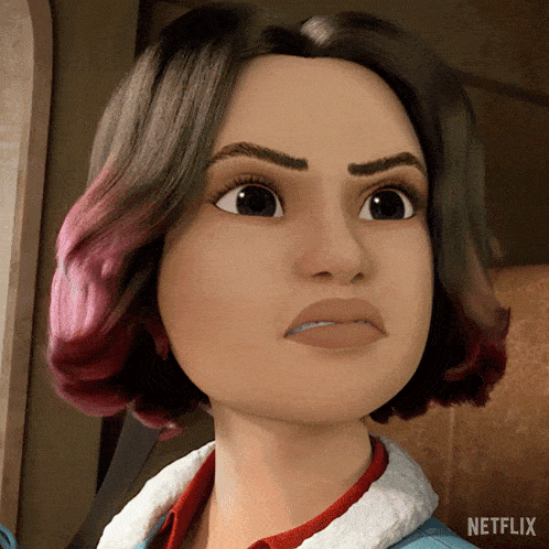 a close up of a woman 's face with a netflix logo on the bottom