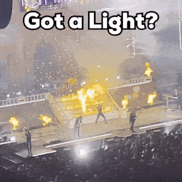 a group of people on a stage with the words got a light written above them