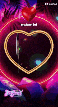 a picture of a heart that says malam ini