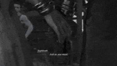 a video game character named sephiroth talks to another character