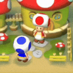 a cartoon toad is standing in front of a green house