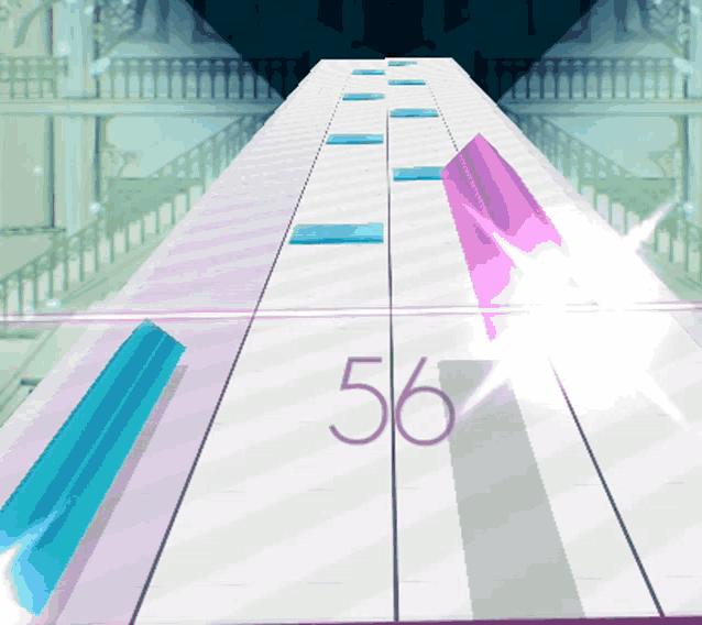 a piano keyboard with the number 56 on the bottom
