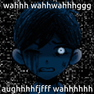 a picture of a boy with a glowing eye and the words wahhh wahhwahhhggg