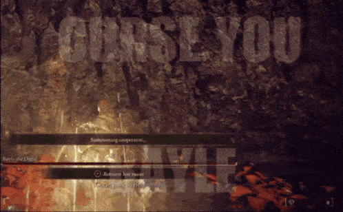 a screenshot of a video game that says curse you on it