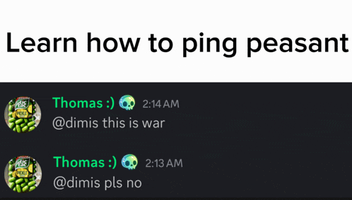 learn how to ping peasant written on a black background