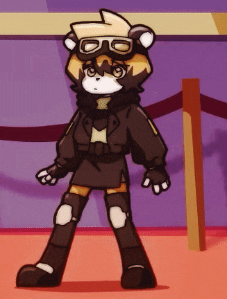 a cartoon drawing of a teddy bear wearing goggles and a jacket