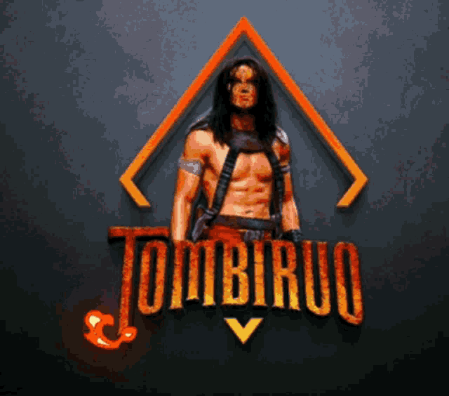 a picture of a man with long hair and the word tombiruo on it