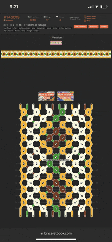 a screenshot of a bracelet making app on a phone