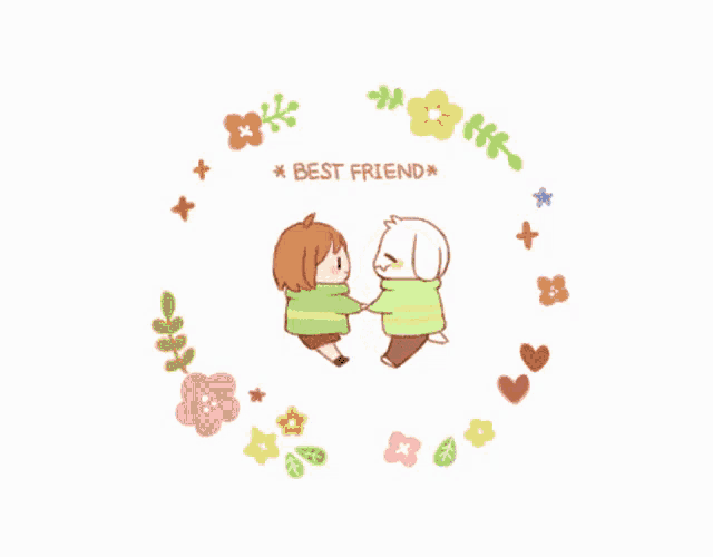 a drawing of a girl and a dog holding hands with the words " best friend " in the corner