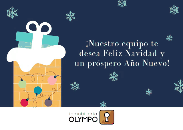 a greeting card that says nuestro equipo te desea feliz navidad and un prospero ano nuevo