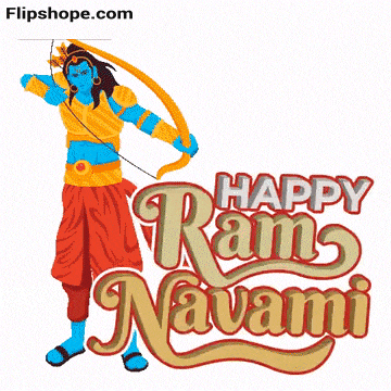 a happy ram navami sign with a picture of rama