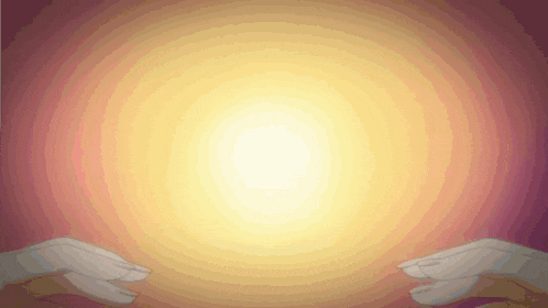 two hands reaching out towards a bright light